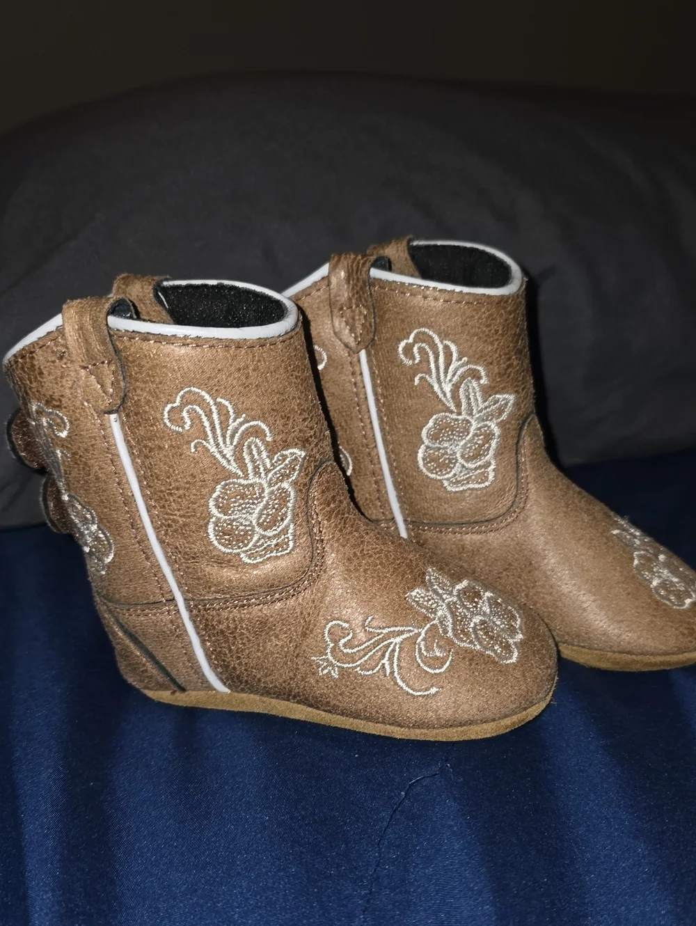 Toddler Brown Embroidered Western Boots